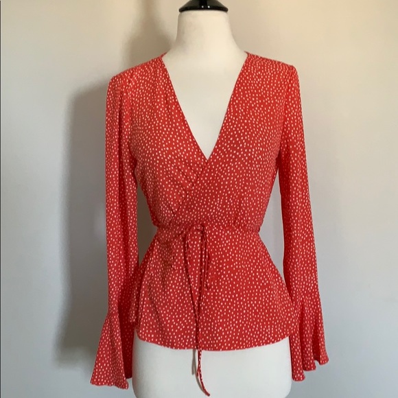Lulus Tops - Lulu’s -  blouse size S color orange & white